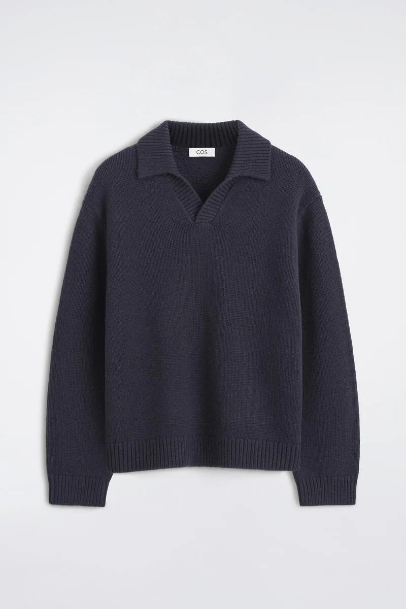Chunky Cashmere Polo Sweater by COS