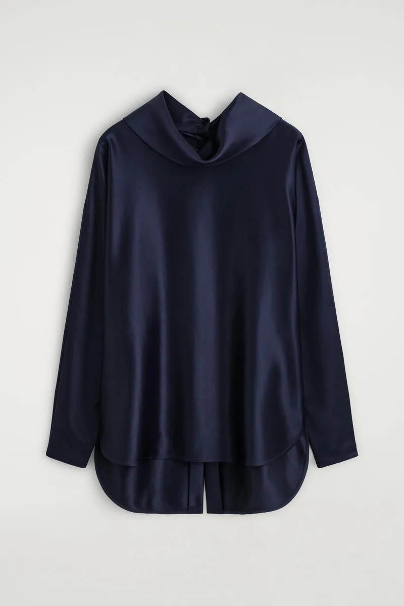 Cowl-Neck Satin Blouse by COS