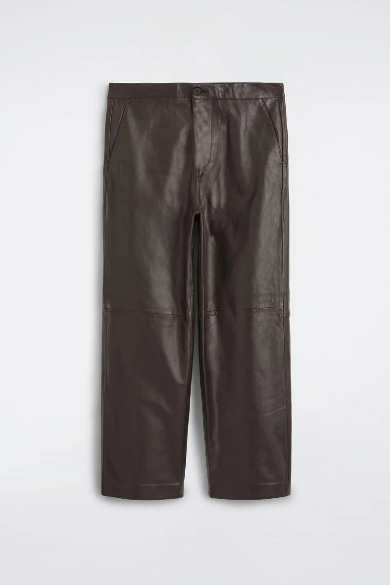 Leather Relaxed-Fit Straight-Leg Pants by COS