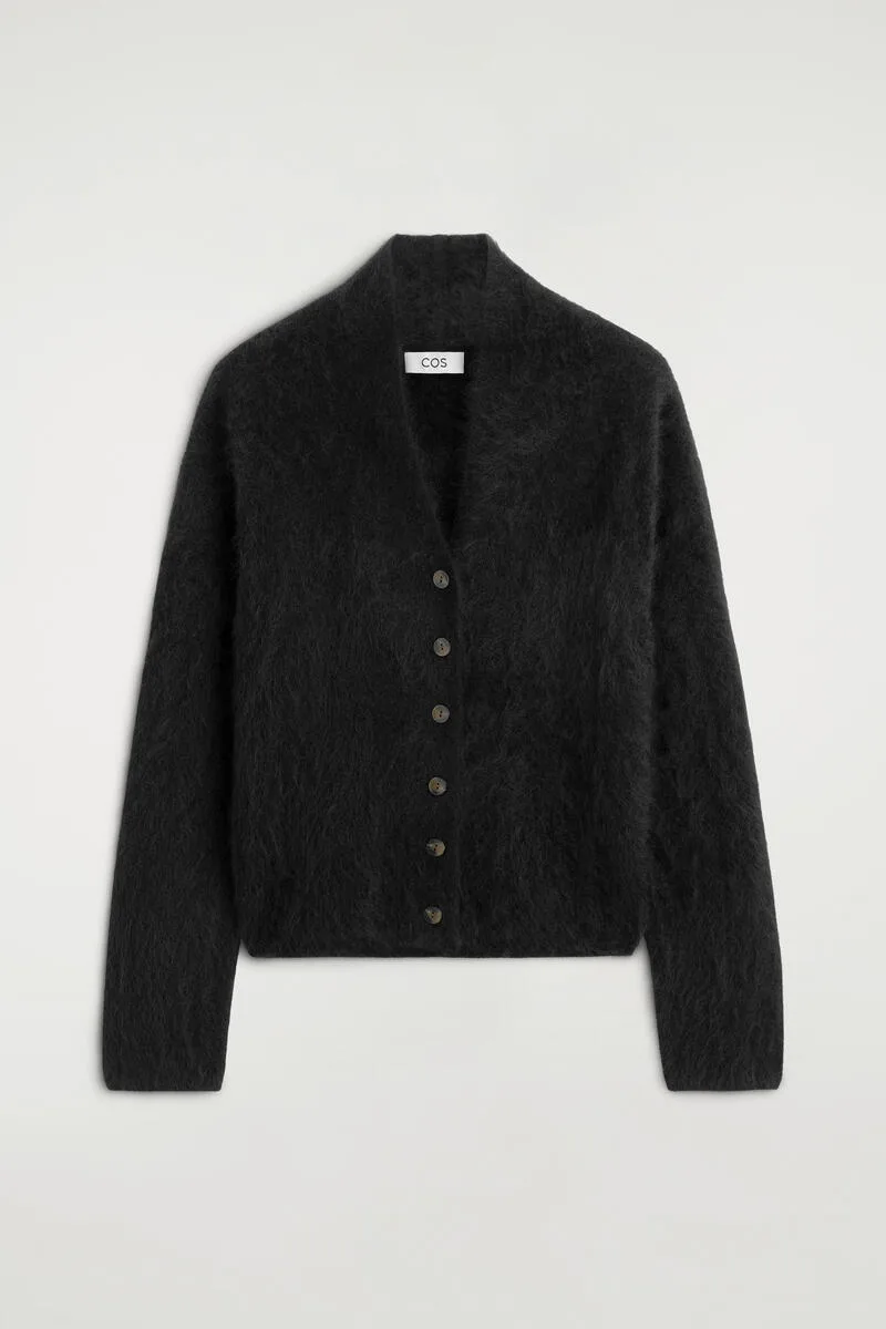 Draped Brushed Merino Wool Cardigan by COS