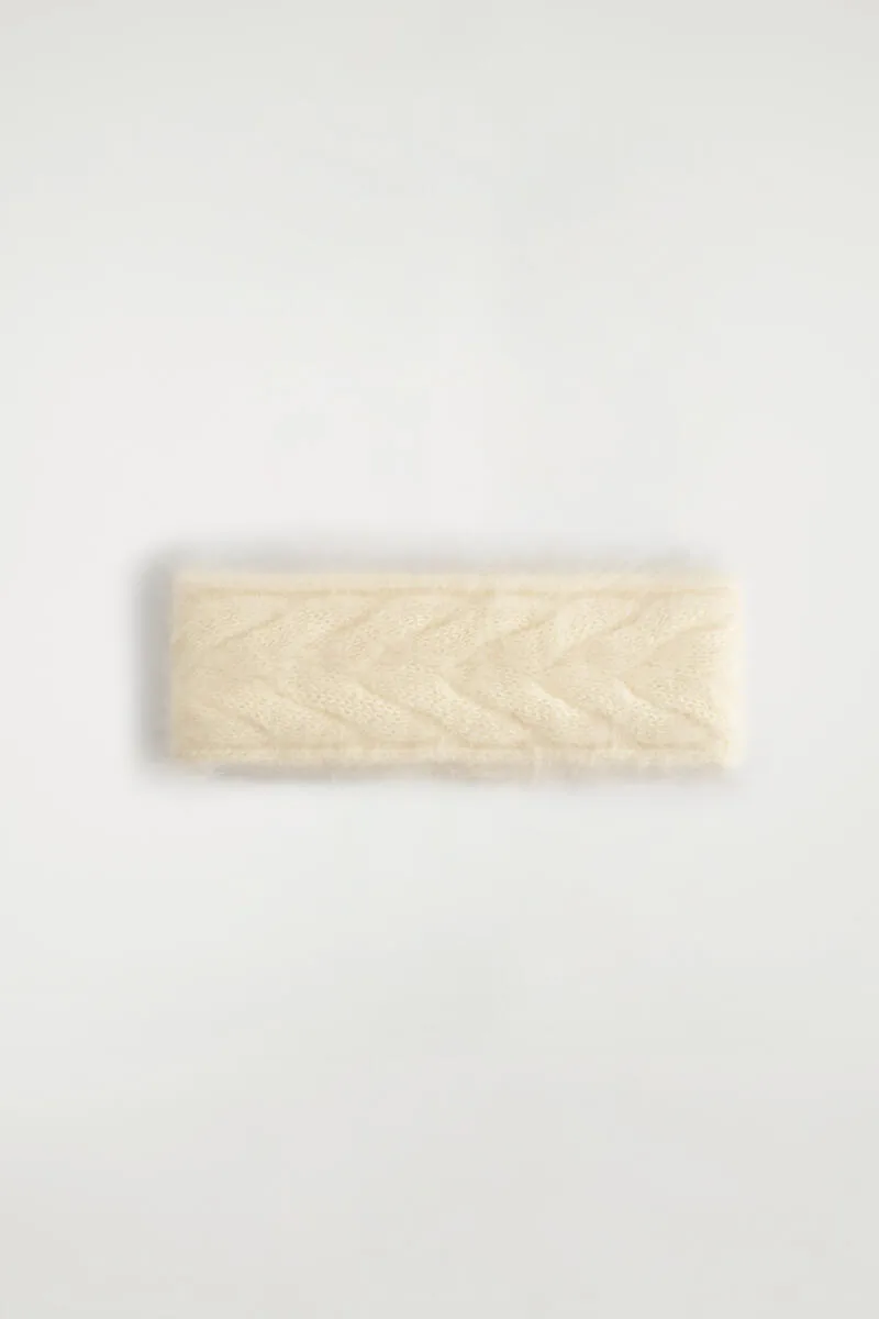 Cable-Knit Brushed-Cashmere Headband by COS