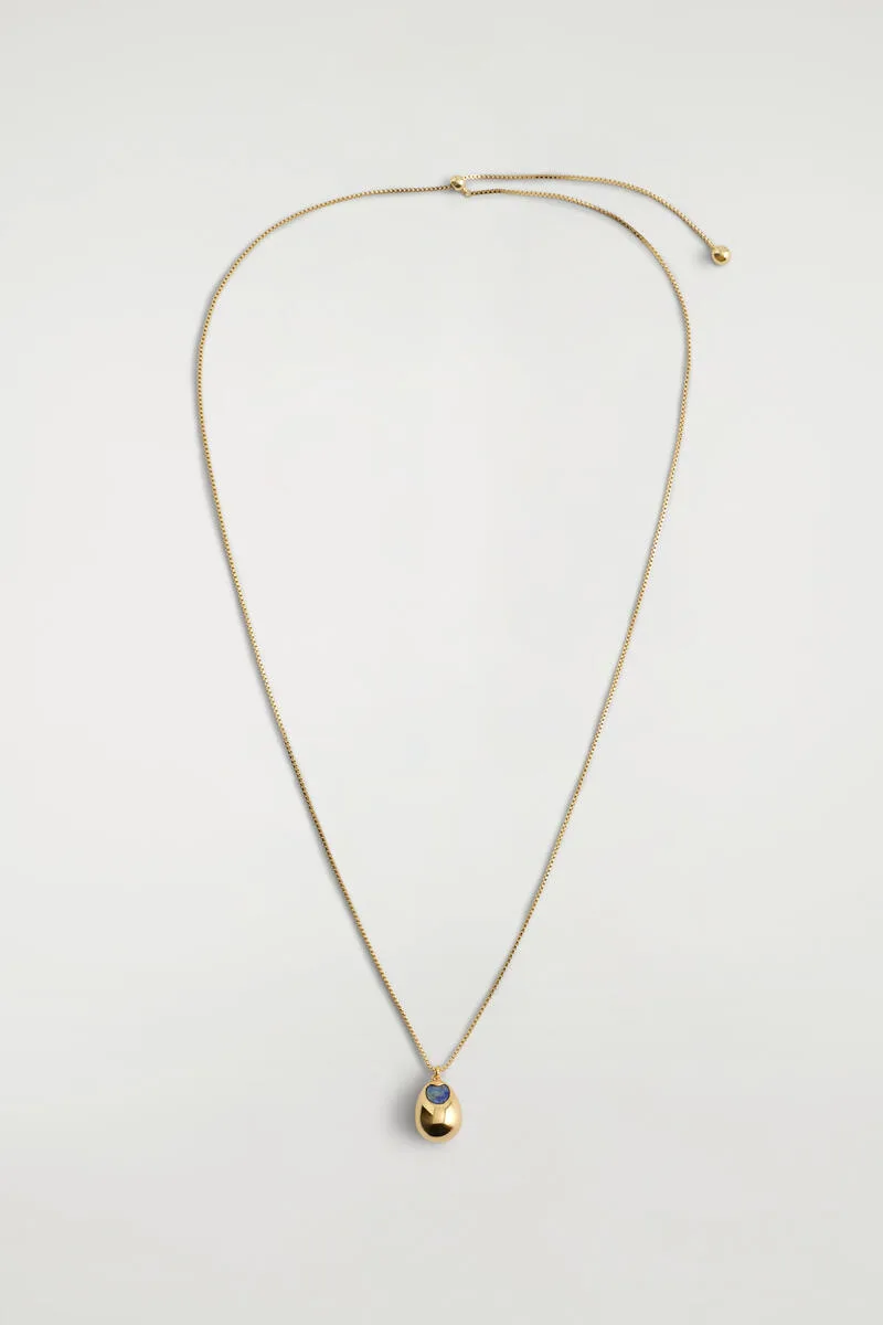 Lapis Lazuli Chain Necklace by COS