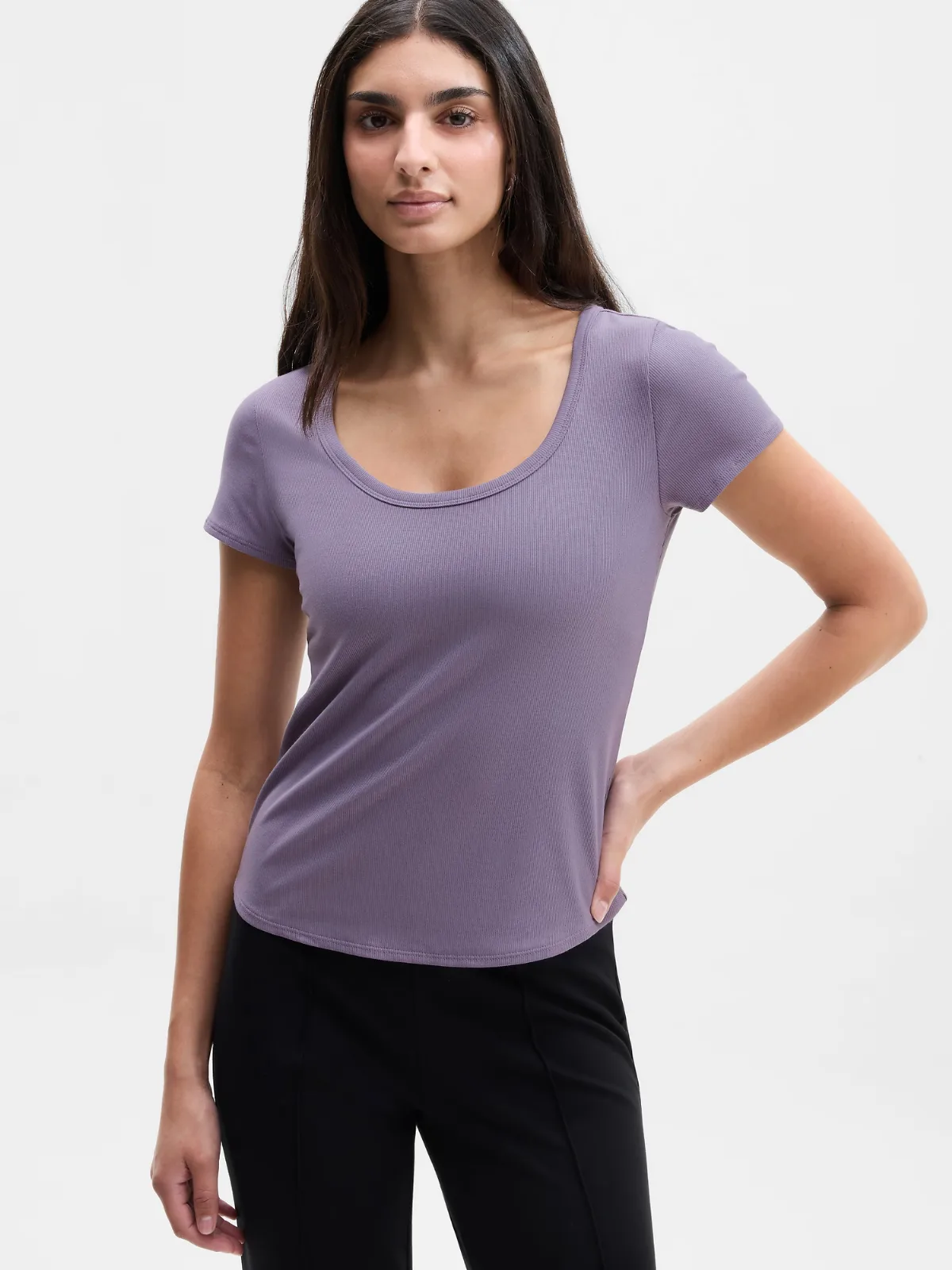 Signature Rib Scoop Tee by Athleta