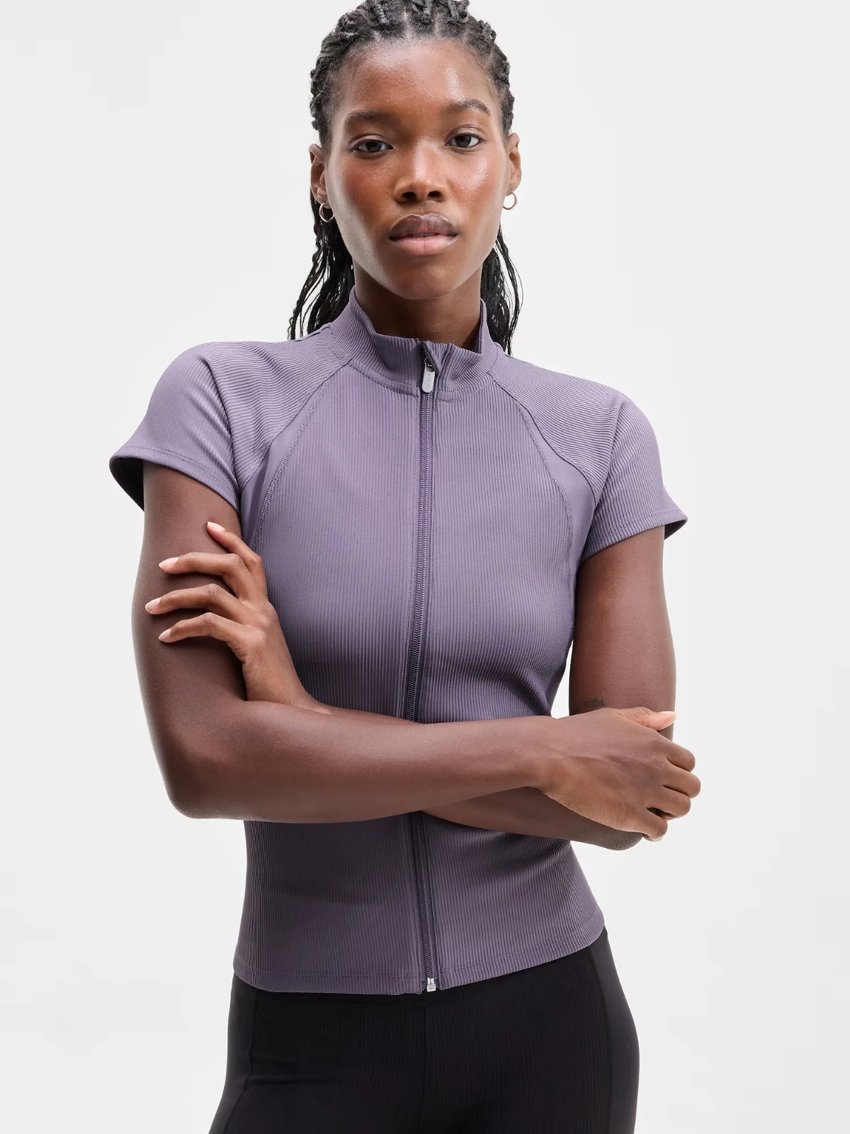Reset Rib Full Zip Tee by Athleta