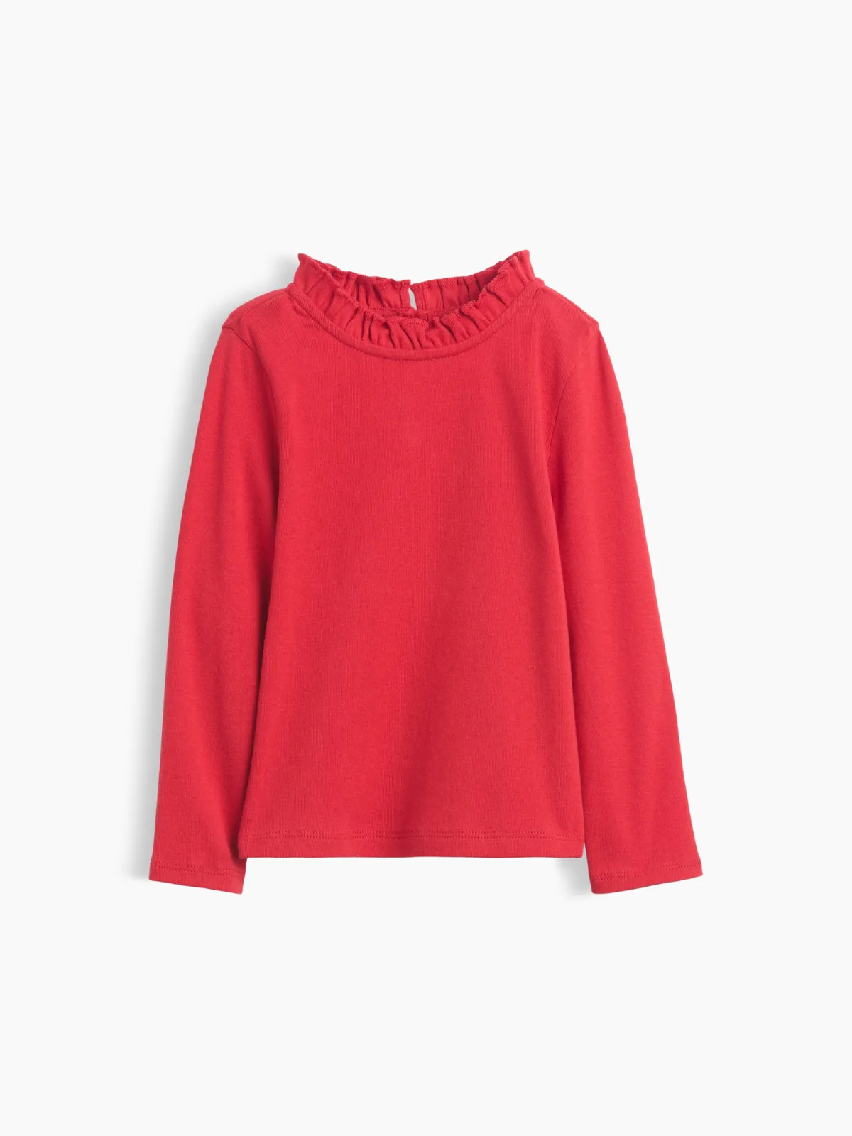 Rib Ruffle-Neck Top by Gap