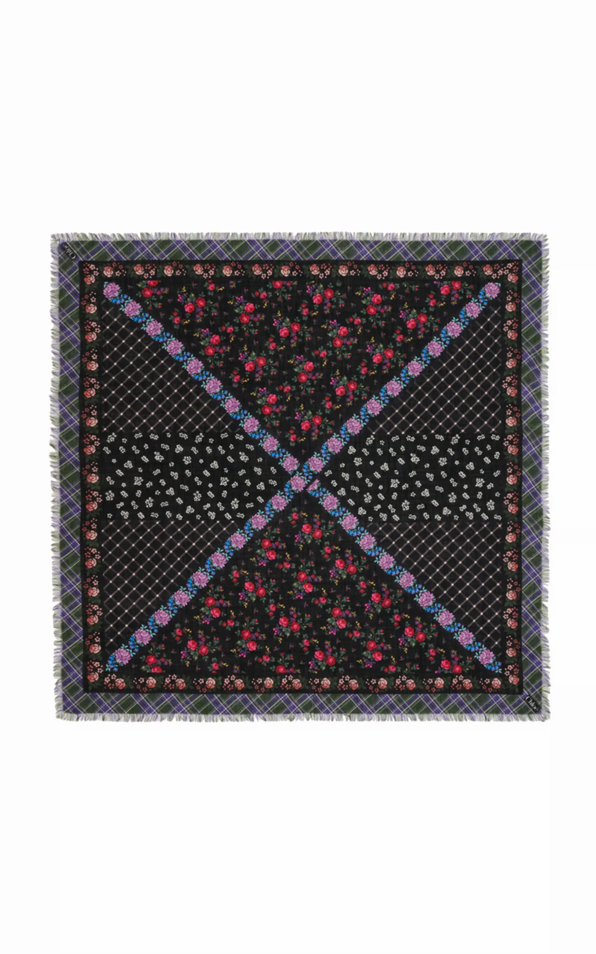 Floral-Print Wool-Blend Scarf by Chloé