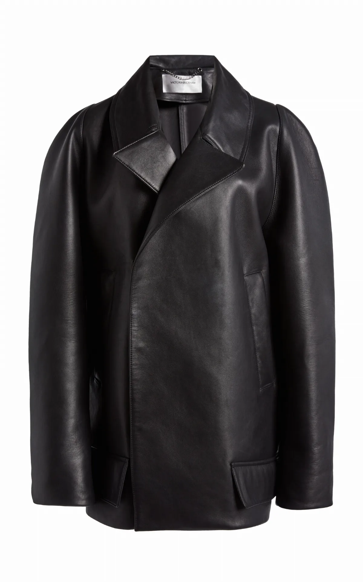 Oversized Leather Peacoat by Victoria Beckham