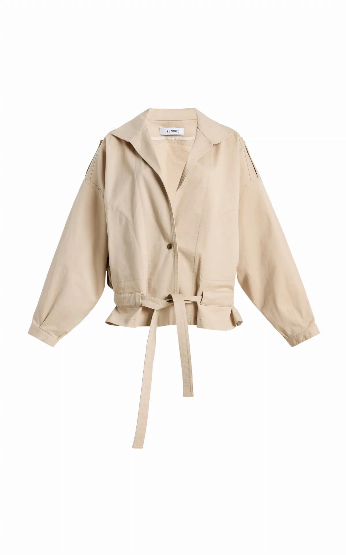 Debbie Belted Cotton-Blend Jacket by Re/Done