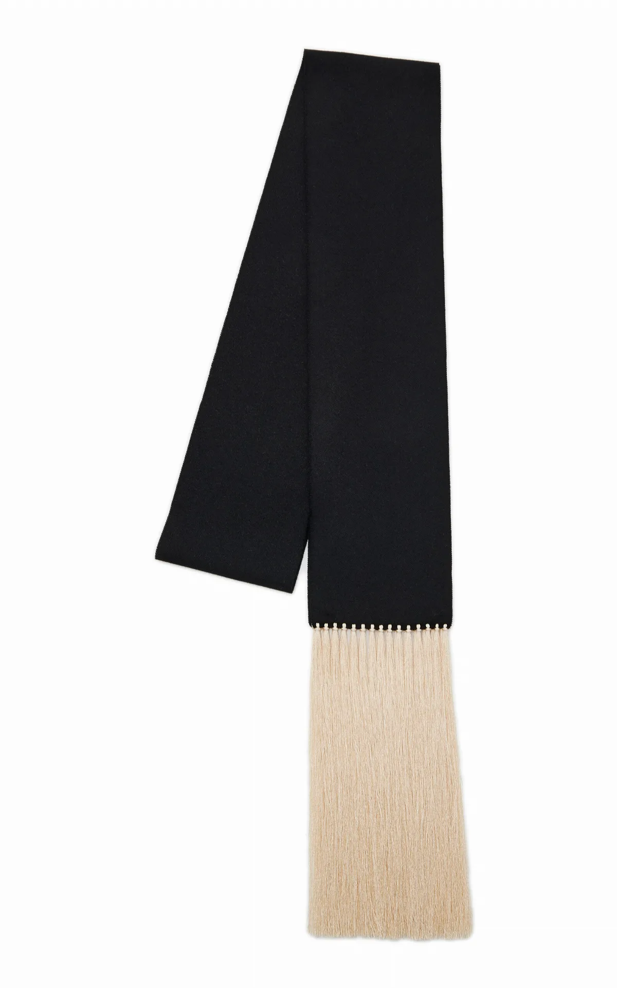 Brisa Slim Fringed Wool-Cashmere Scarf by Maison Magdalena