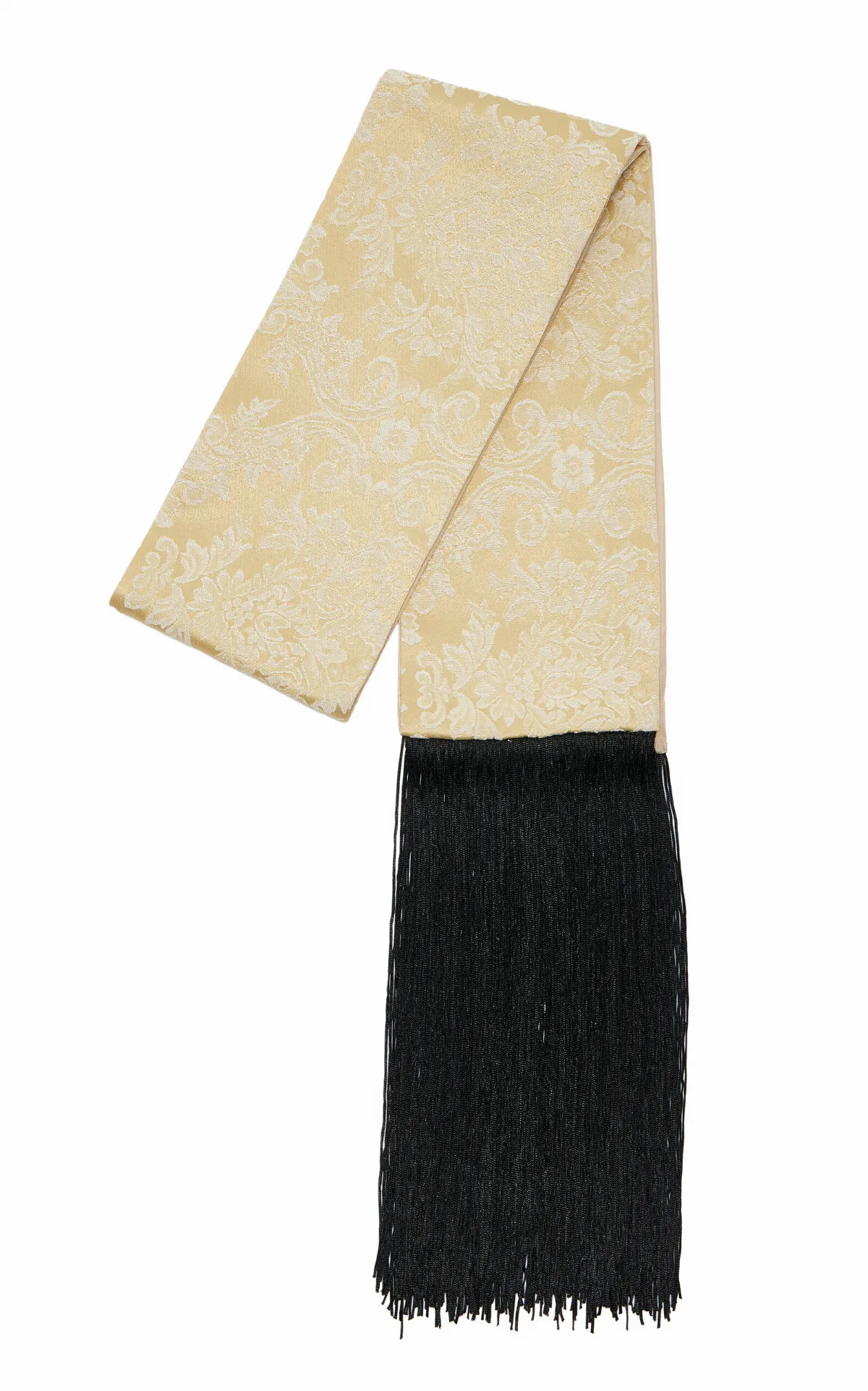 Antique Fringed Silk-Jacquard Scarf by Merci Cest Vintage