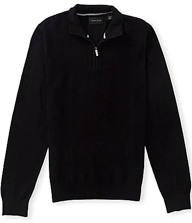 Textured Quarter-Zip Pullover by Perry Ellis
