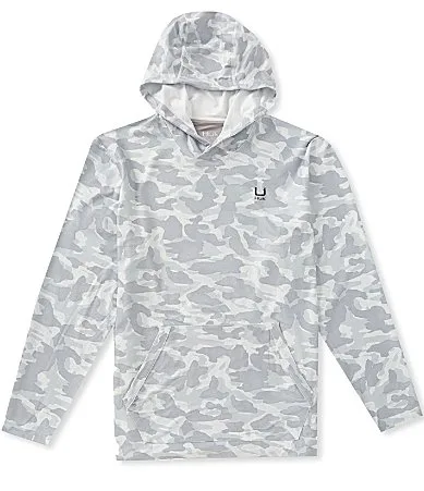 Leeward Camouflage Printed Performance Fleece Hoodie by Huk