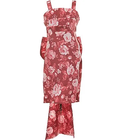 Sleeveless Floral Printed Bow Back Dress by Allison & Kelly