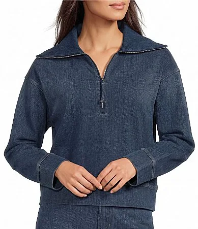 Cotton Blend Half Zip Jacket