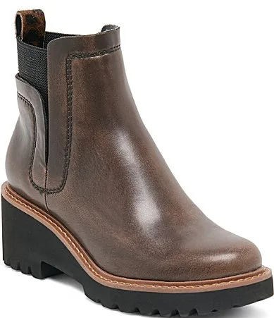 Huey Distressed Leather Lug Sole Booties by Dolce Vita