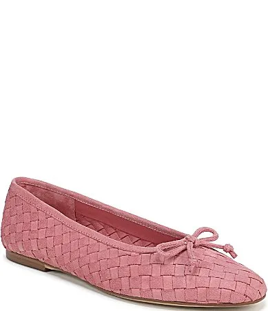 Ruthie Woven Suede Bow Detail Ballet Flats by Sam Edelman