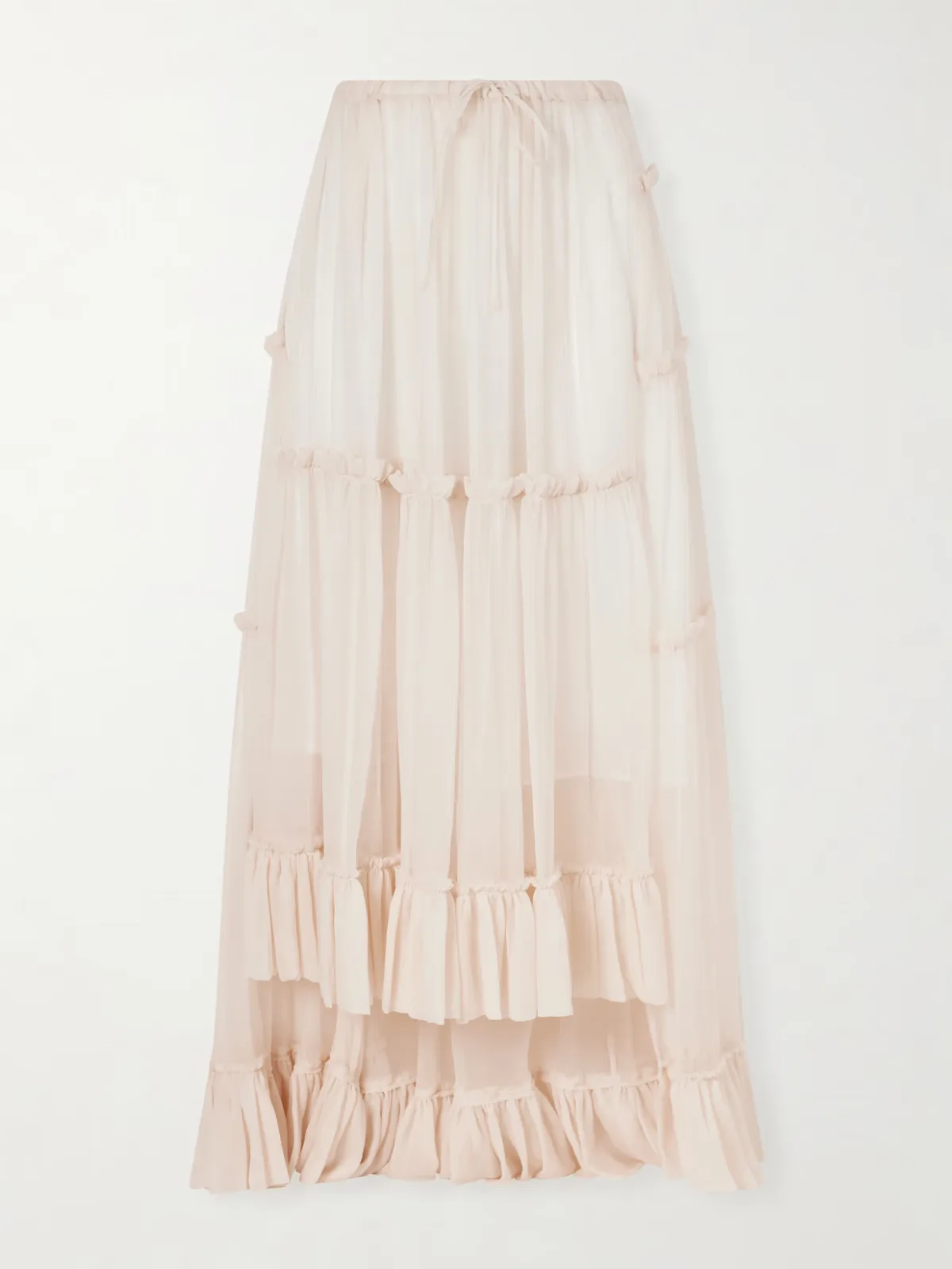 - Sunia Asymmetric Silk-crepon Maxi Skirt -