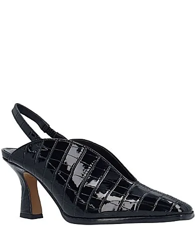Brisani Crocodile Embossed Slingback Pumps by J. Renee