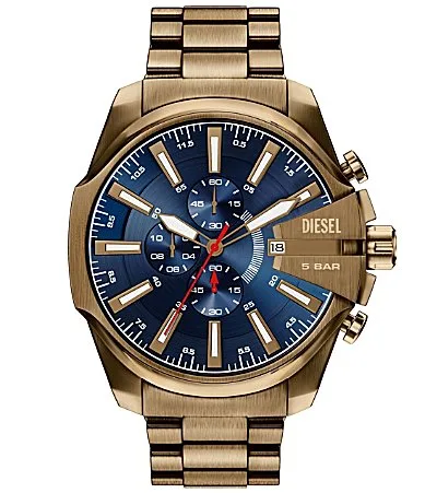 Mega Chief Slim Quartz Chronograph Stainless Steel Bracelet Watch by Diesel