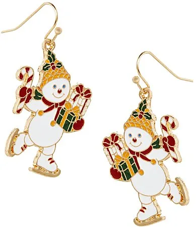 Mr. Bingle Christmas Skater Drop Earrings