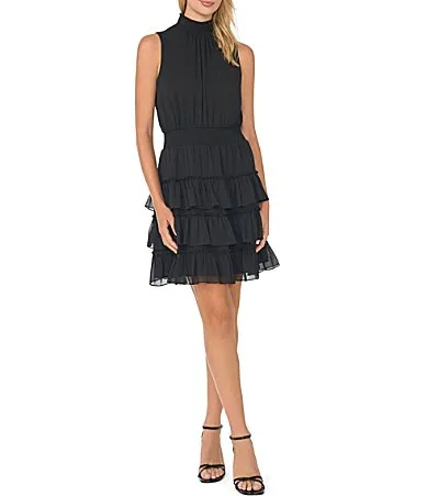 Sleeveless A-Line Smocked Mini Dress by CeCe