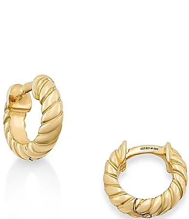 Twisted Wire 14K Gold Huggie Hoop Earrings by James Avery