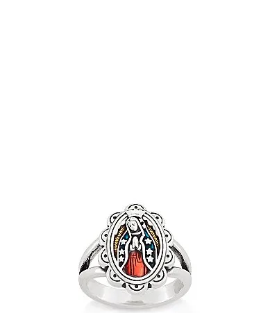Enamel Virgin of Guadalupe Sterling Silver Ring by James Avery