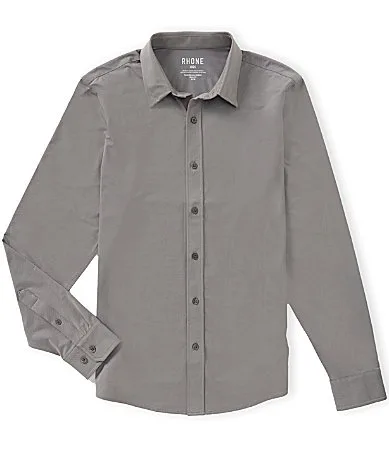 Slim Fit Performance Stretch Solid Commuter Long Sleeve Woven Shirt by Rhone