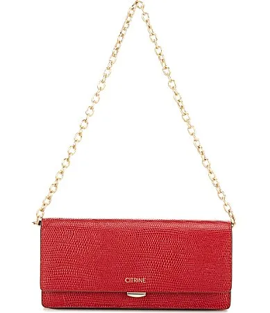 Audrey Leather Flap Chain Wallet by Citrine