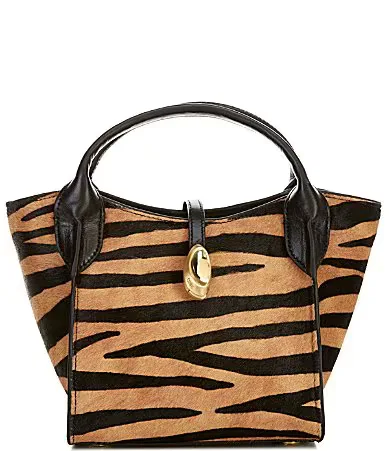 Elsa Animal Print Haircalf Mini Tote Bag by Citrine