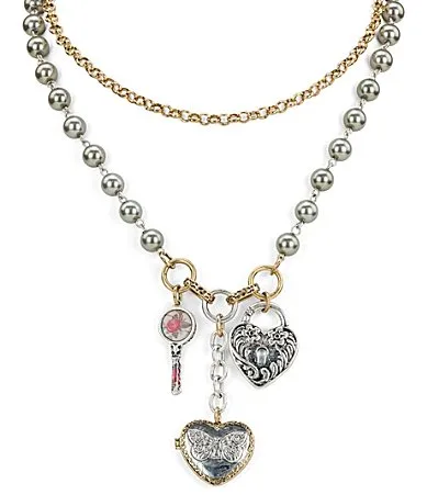 Two Strand Charm Short Multi Strand Necklace by Patricia Nash