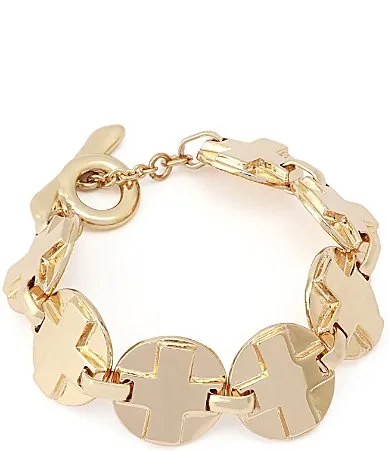 Robert Lee Morris Soho Archival Cross Link Line Bracelet by Lee
