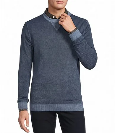 Merino Wool Vintage Dye Crew Sweater by Hart Schaffner Marx