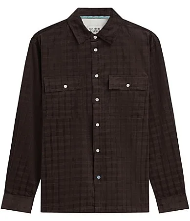 Corduroy Check Relaxed Fit Long Sleeve Woven Shirt by Scotch & Soda
