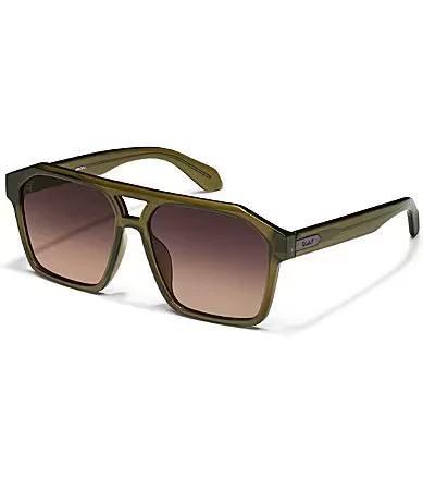Soundcheck 48mm Retro Geometric Aviator Sunglasses by Quay