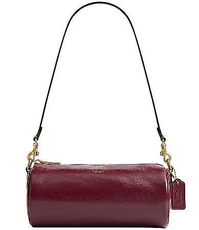 Glazed Leather Barrel Shoulder Bag by Coach