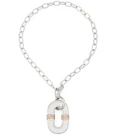 Robert Lee Morris Soho Oval Link Wire Wrapped Short Pendant Necklace by Lee