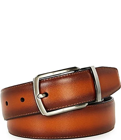 Black to Luggage Reversible Full Grain Leather Belt