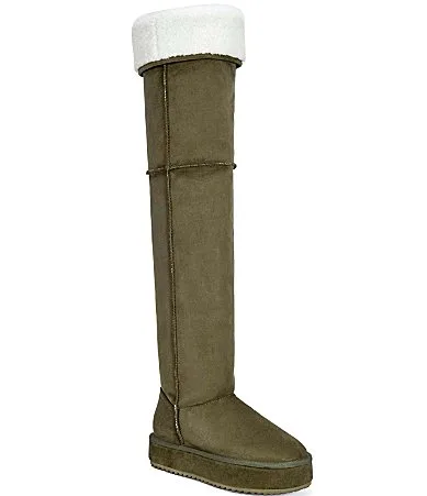 Marlow Convertible Fleece Cuff Flatform Over the Knee Boots by Azalea Wang