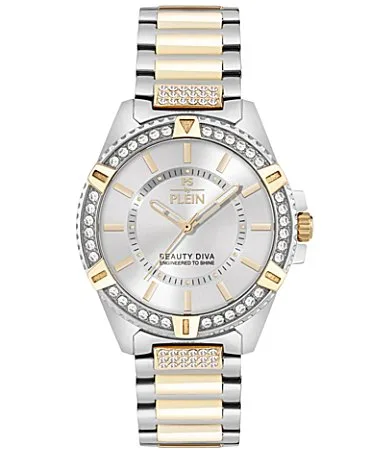 Beauty Diva Crystal Analog Stainless Steel Bracelet Watch by Philipp Plein