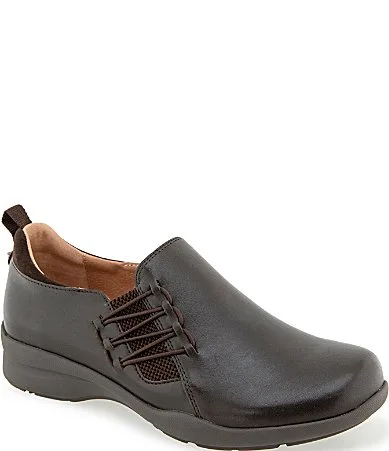 Terrarose Leather Side Lace Slip on Loafers by Jambu