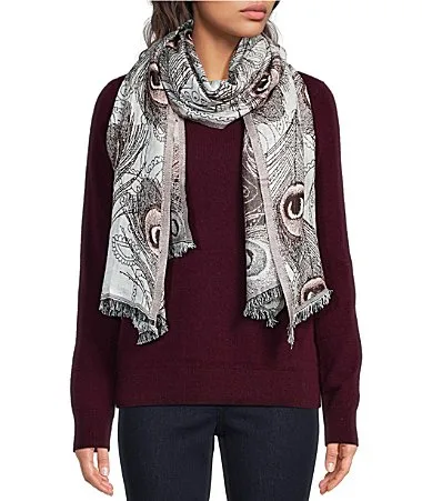 Peacock Jacquard Scarf Wrap by Vince Camuto