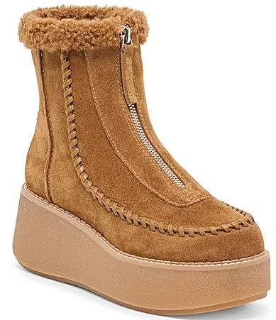Roben Suede Faux Fur Platform Booties by Dolce Vita