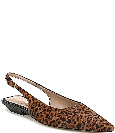 Netty Leopard Print Calf Hair Kitten Heel Slingback Mules by Sam Edelman