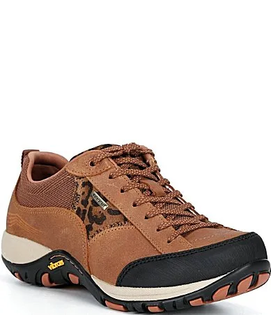 Paisley Waterproof Suede Leopard Print Lace Up Sneakers by Dansko