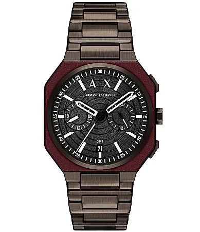 Bass Dual-Time Multifunction Stainless Steel Bracelet Watch by Armani Exchange