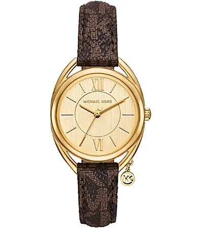 Leia Three-Hand Leather Strap Watch by MICHAEL Michael Kors