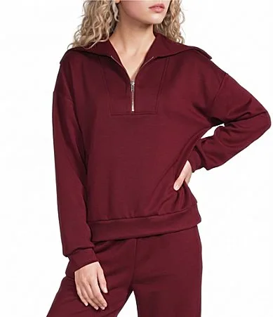 Quarter Zip Long Sleeve Pullover by Katydid