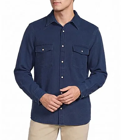 Solid Western Dobby Cotton Shirt by Rowm