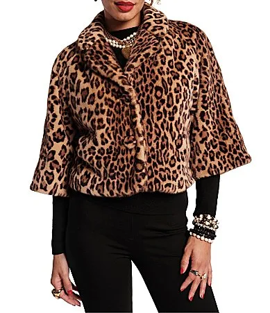 Blaine Faux Fur Leopard Print Jacket by Frances Valentine